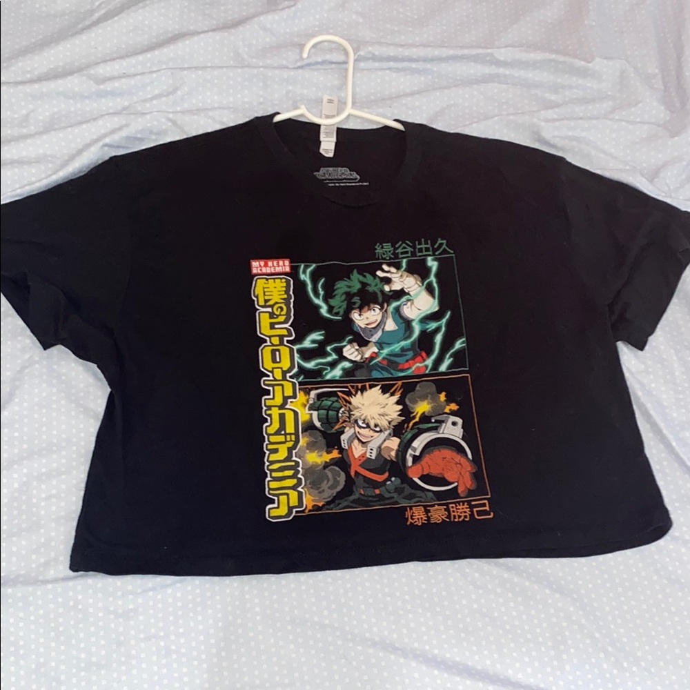 Black Graphic My Hero Academia crop top